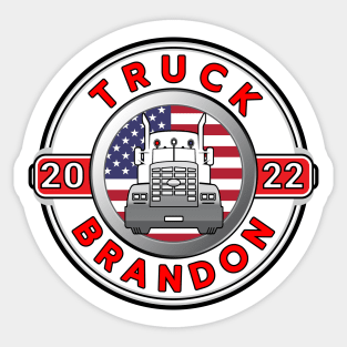 FREEDOM CONVOY USA  TRUCK BRANDON - TRUCKERS FOR FREEDOM - USA FREEDOM CONVOY 2022 WHITE ROUND RED LETTERS Sticker